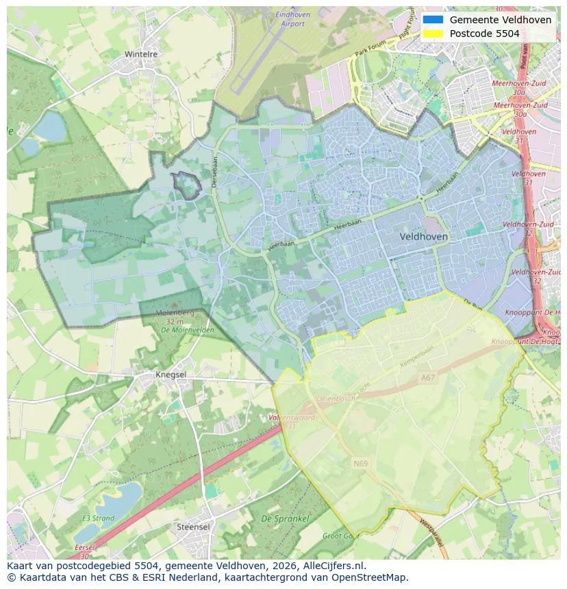 Postcodekaart voor 5504
