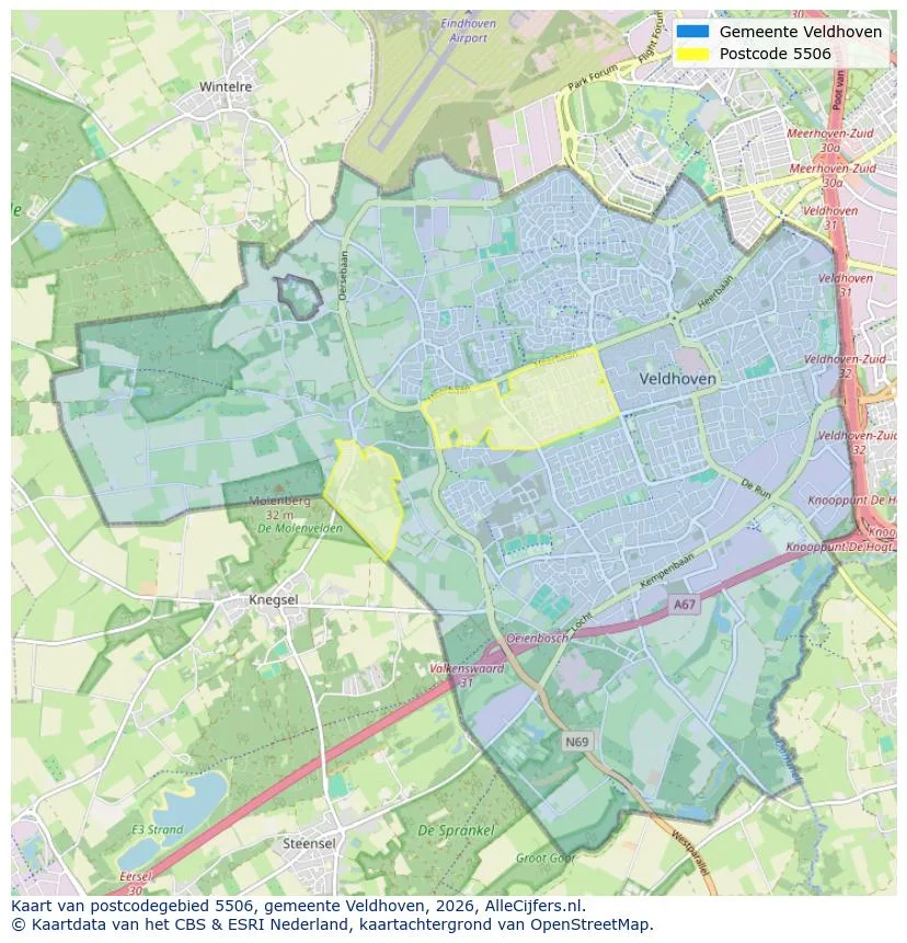 Postcodekaart voor 5506