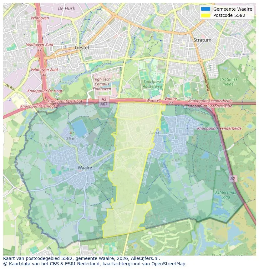 Postcodekaart voor 5582