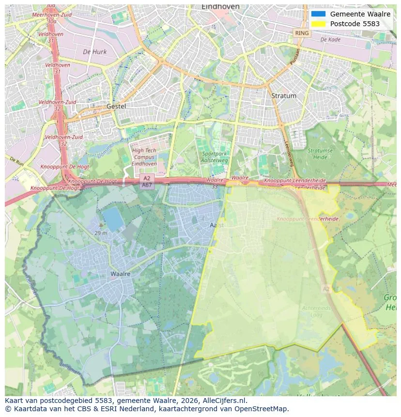 Postcode map for 5583