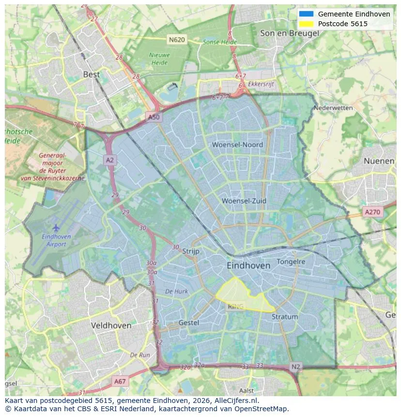Mapa de códigos postales para 5615