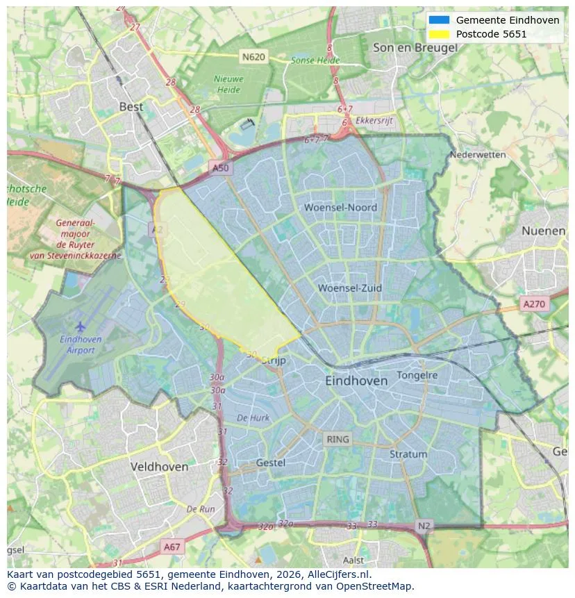Postcodekaart voor 5651