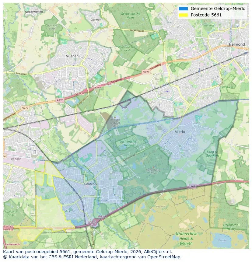 Postcode map for 5661