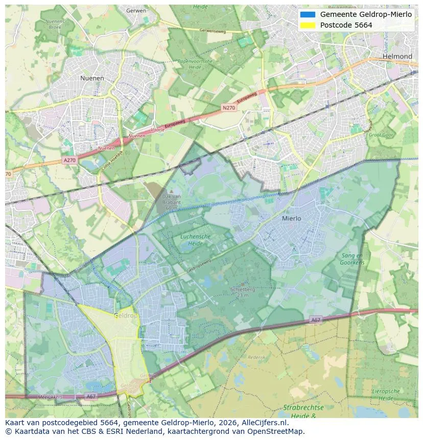 Postcodekaart voor 5664