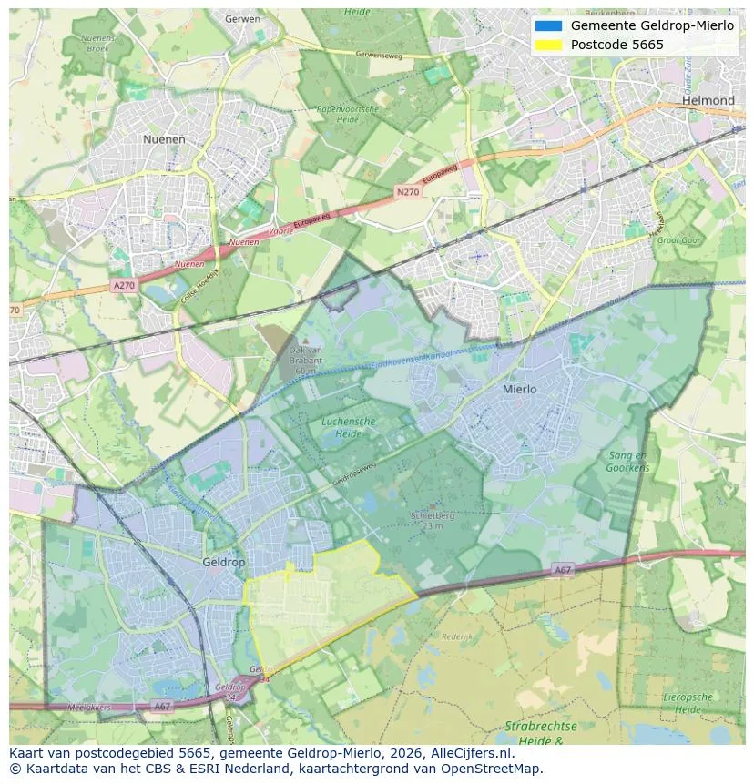 Postcode map for 5665
