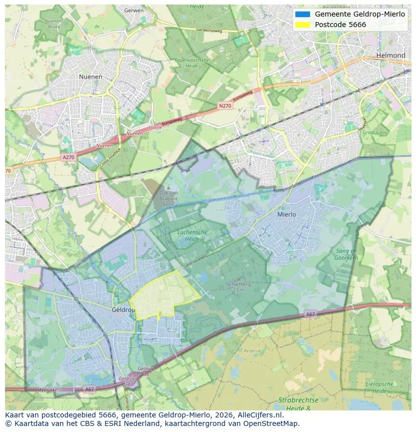 Postcodekaart voor 5666