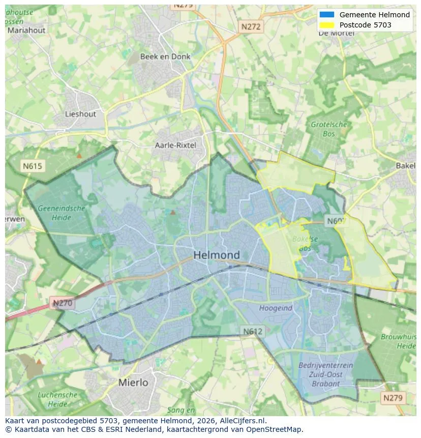 Mapa de códigos postales para 5703