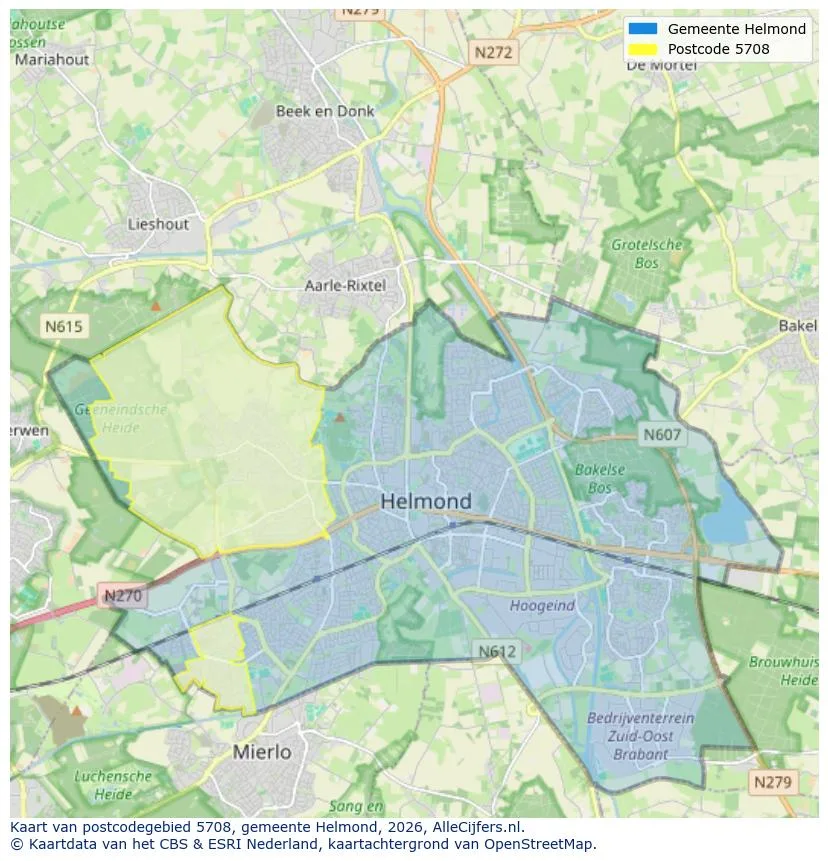 Postcode map for 5708