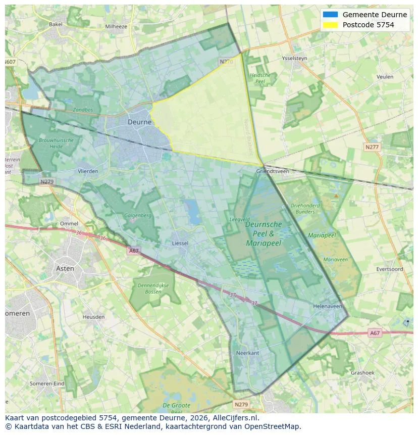 Postcode map for 5754