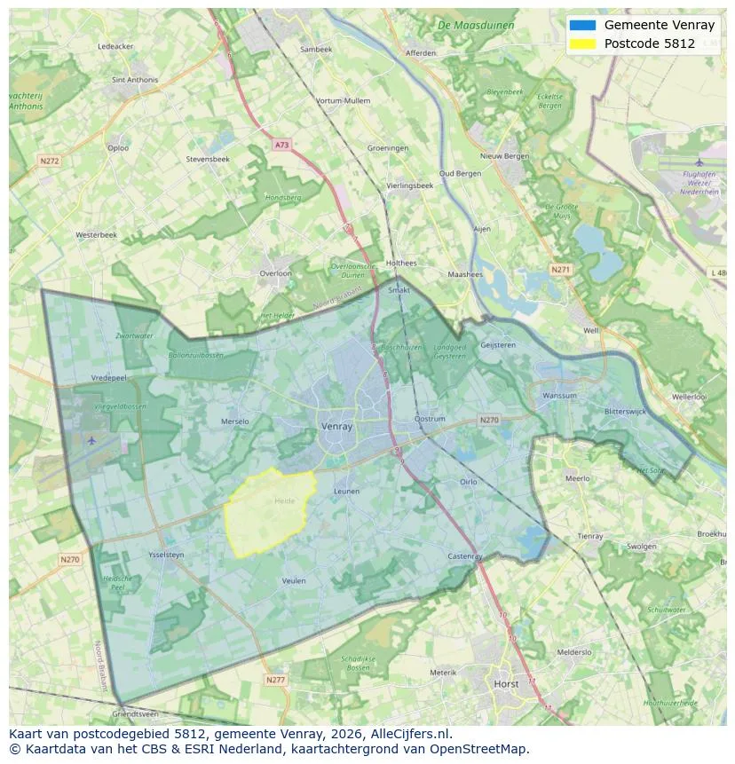 Postcode map for 5812
