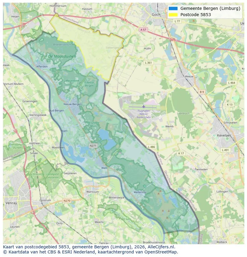 Postcodekaart voor 5853