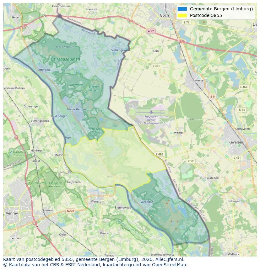 Postcode map for 5855