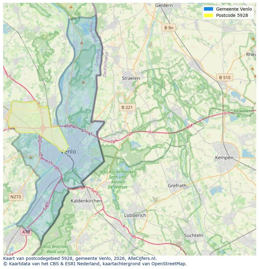 Postcodekaart voor 5928