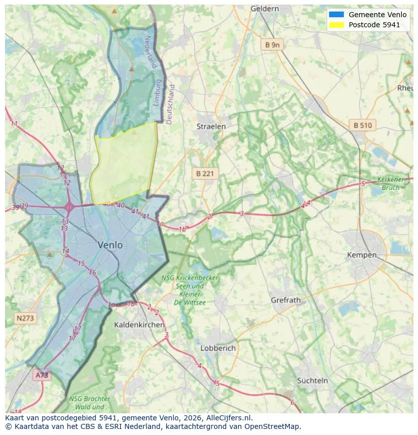 Postcodekaart voor 5941