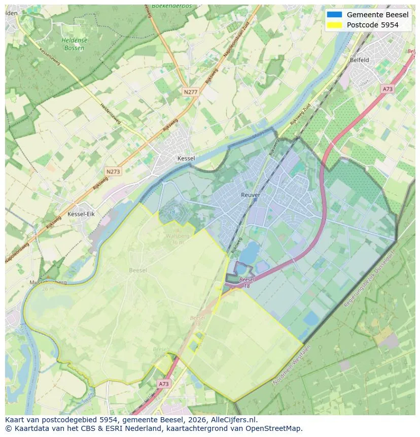 Mapa de códigos postales para 5954