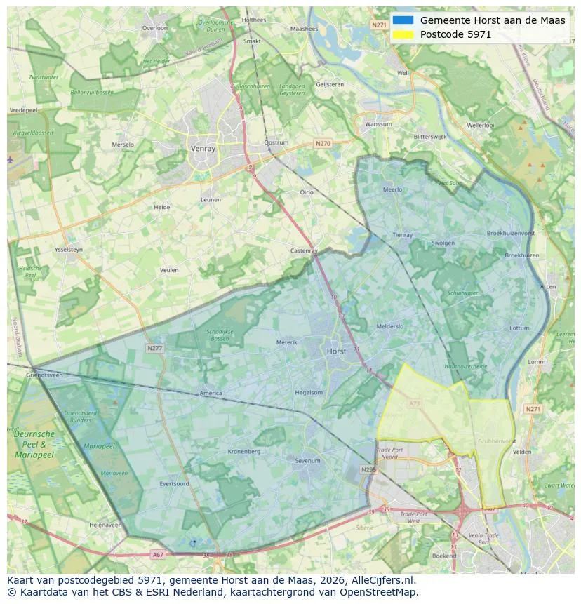 Mapa de códigos postales para 5971