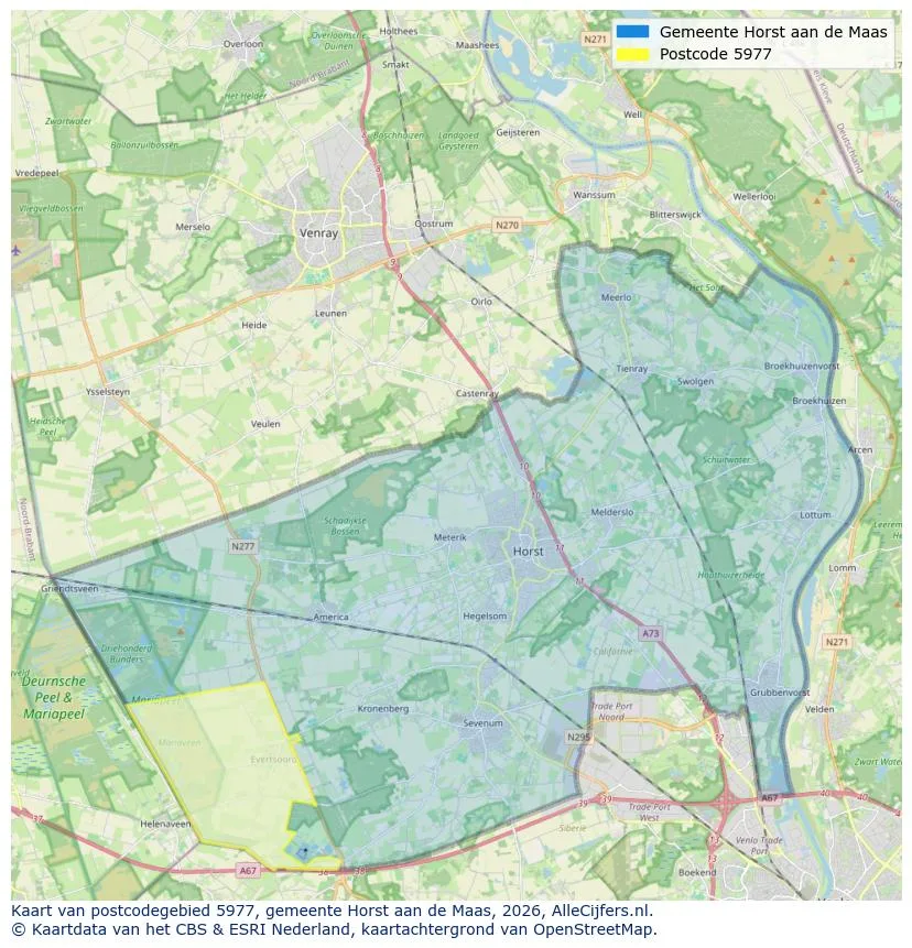 Mapa de códigos postales para 5977