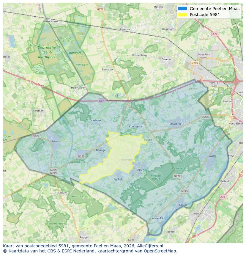 Postcodekaart voor 5981