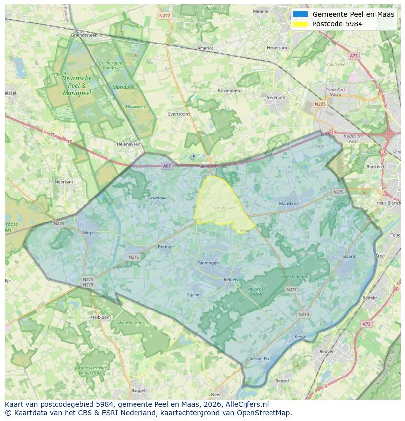 Postcodekaart voor 5984