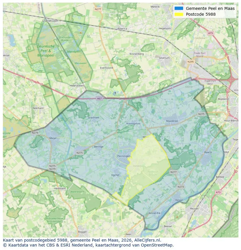 Postcodekaart voor 5988