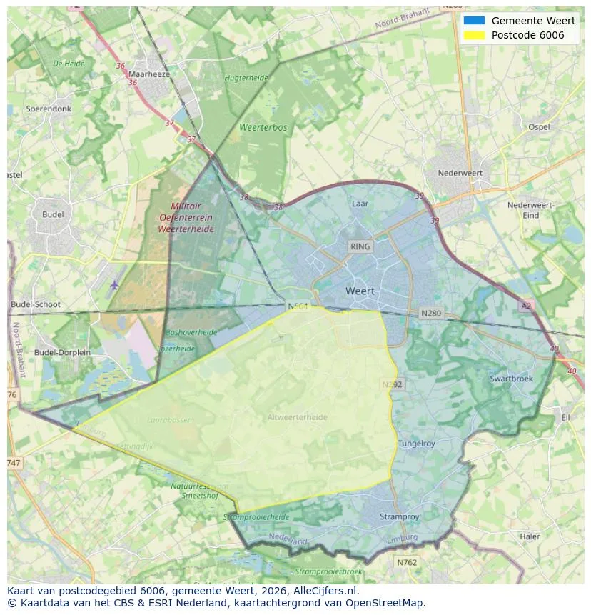 Postcodekaart voor 6006
