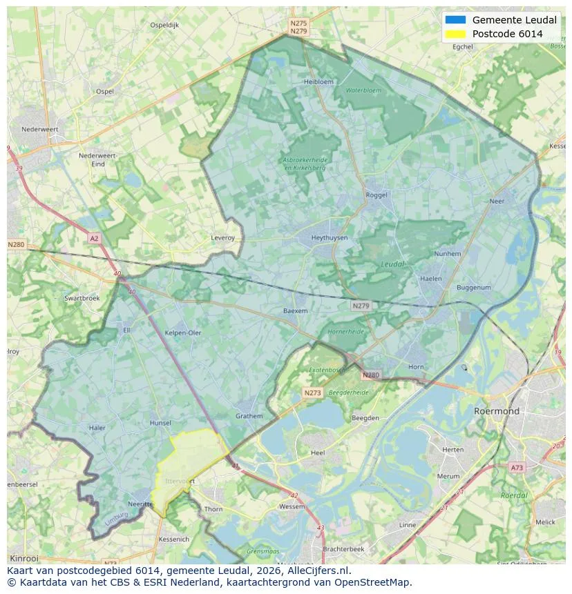 Postcodekaart voor 6014