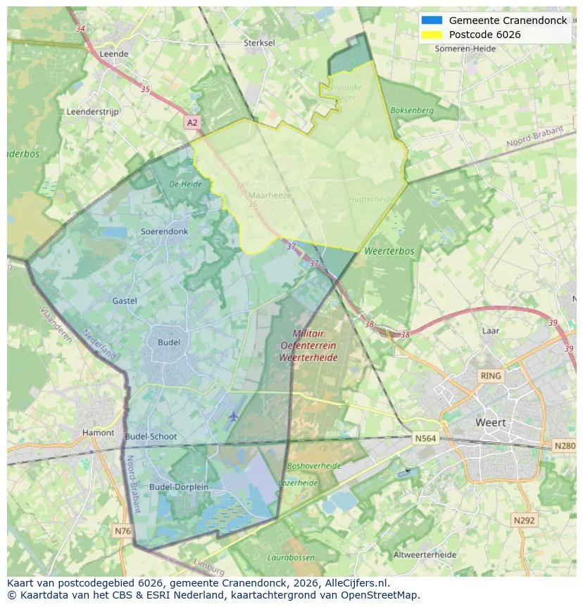 Postcodekaart voor 6026