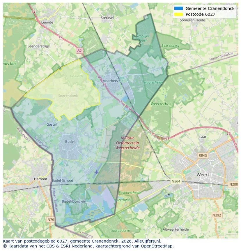 Postcodekaart voor 6027