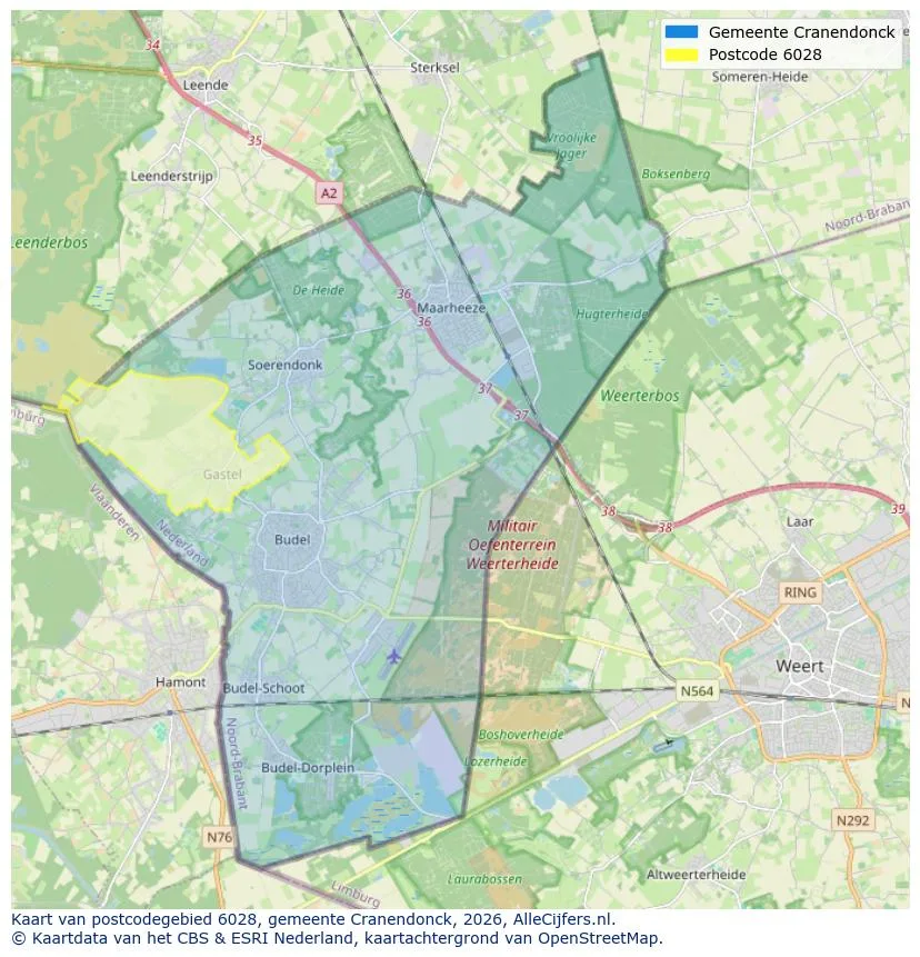 Mapa de códigos postales para 6028