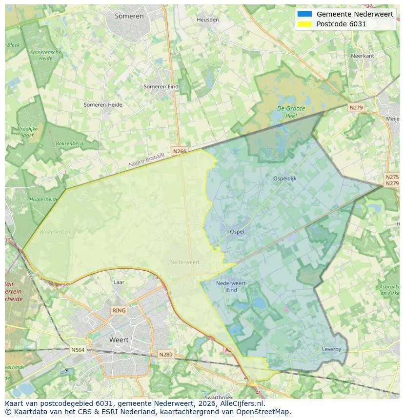 Postcodekaart voor 6031