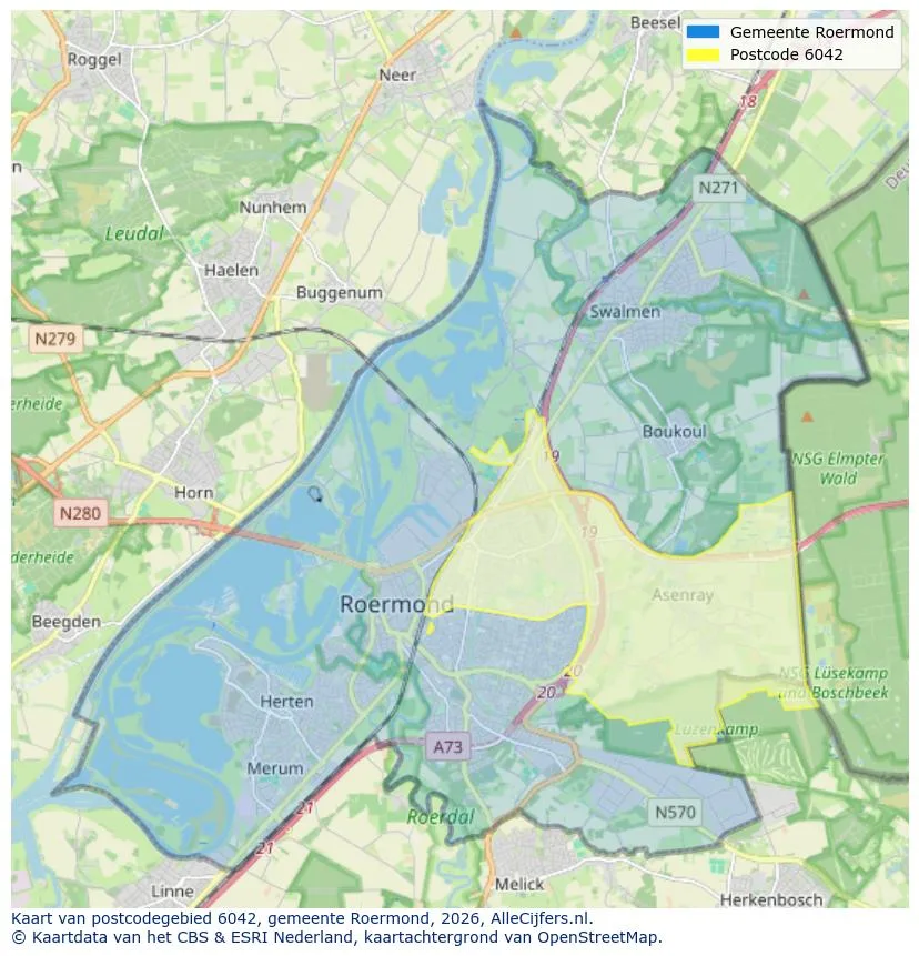 Postcodekaart voor 6042
