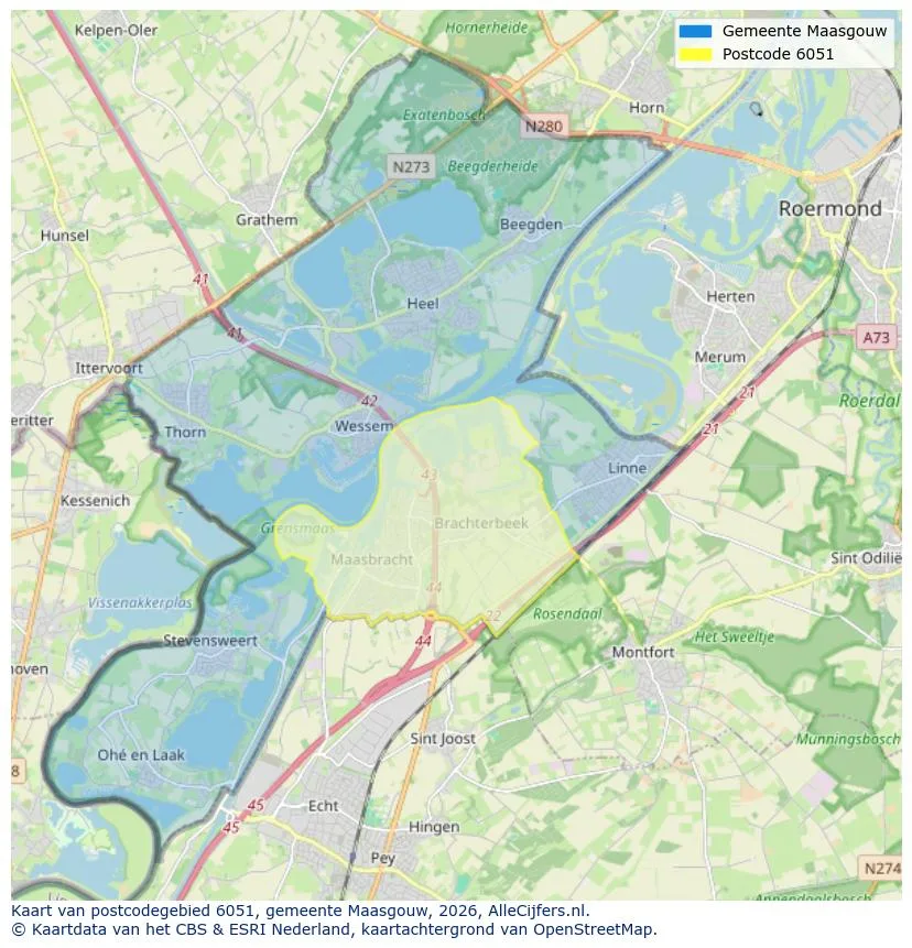 Postcodekaart voor 6051