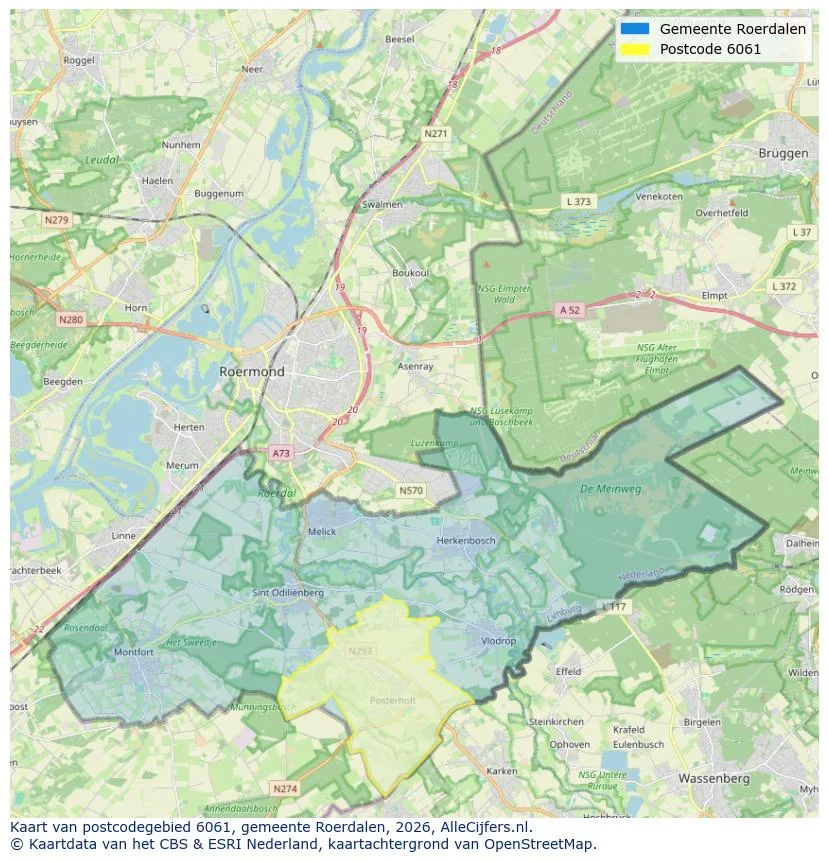 Postcodekaart voor 6061