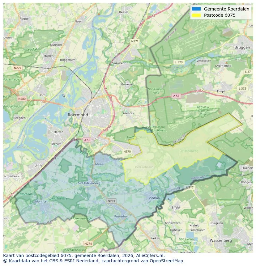 Postcodekaart voor 6075
