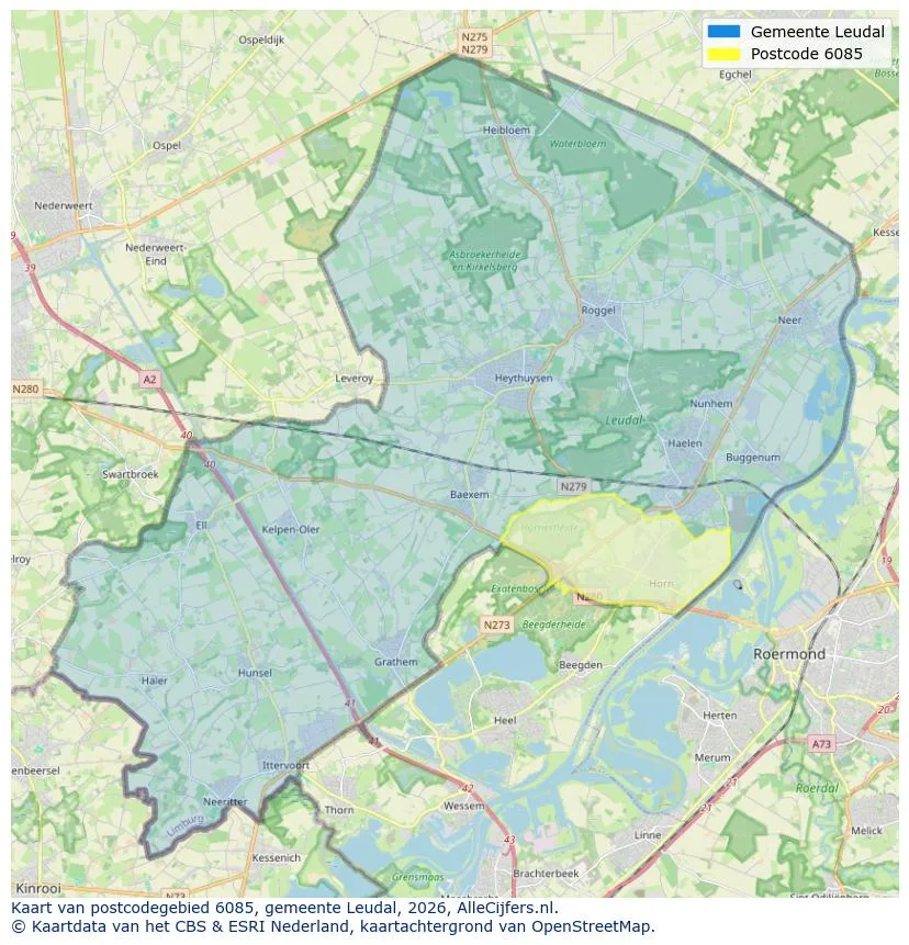 Postcodekaart voor 6085