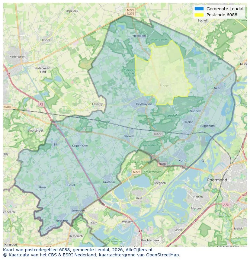 Postcodekaart voor 6088