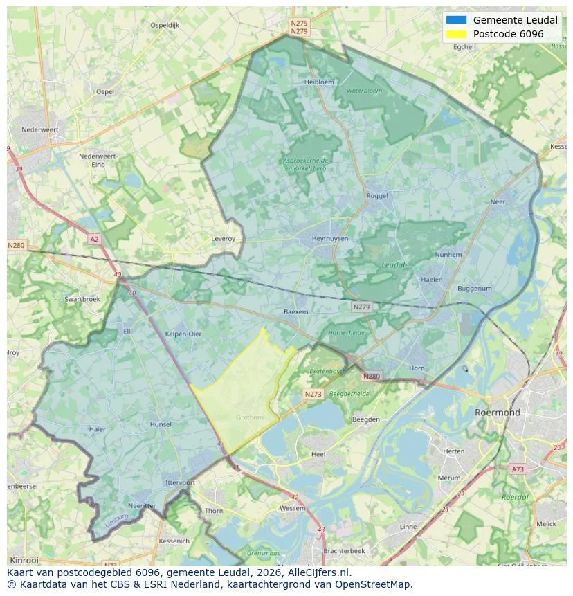 Mapa de códigos postales para 6096