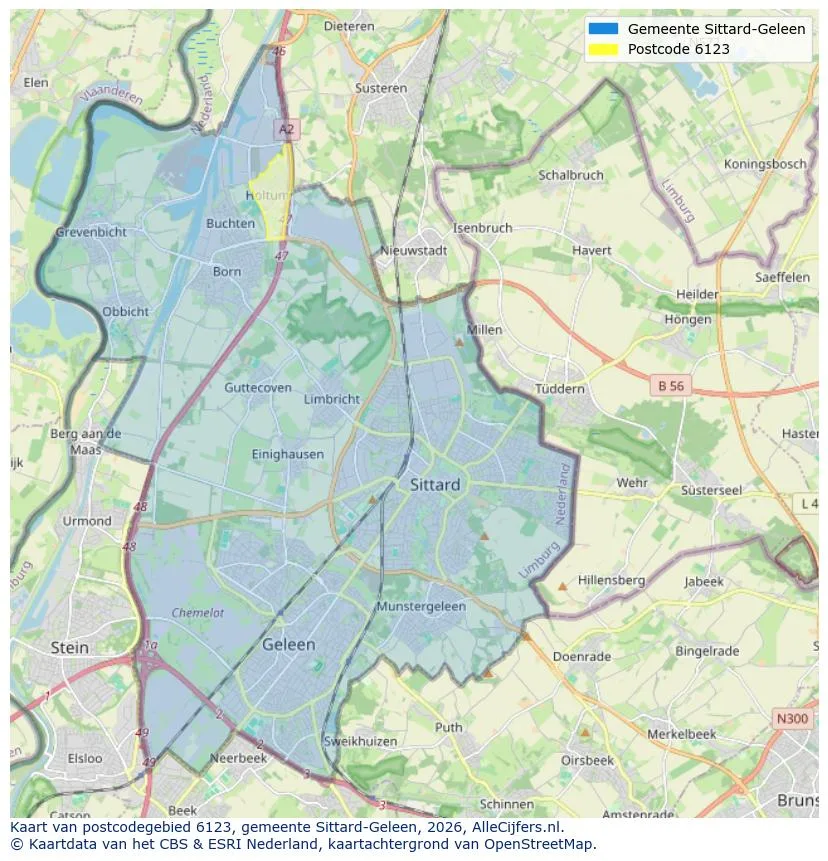 Mapa de códigos postales para 6123