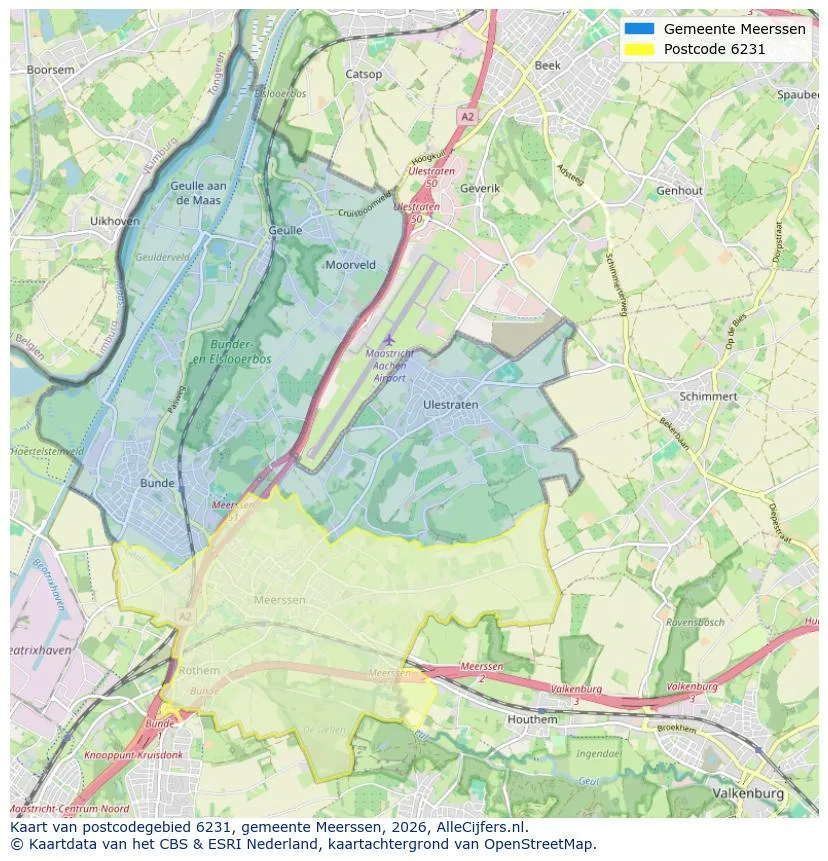 Postcodekaart voor 6231