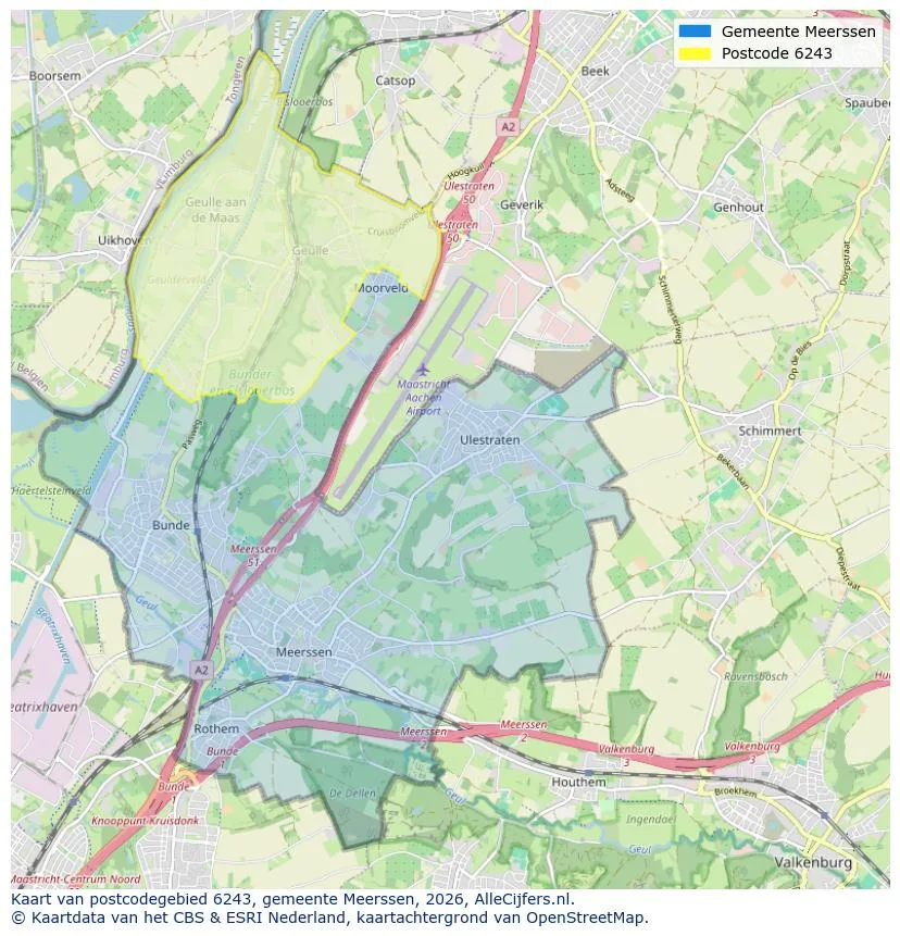 Postcodekaart voor 6243