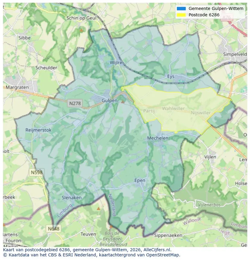 Mapa de códigos postales para 6286