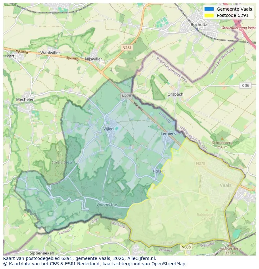 Postcode map for 6291