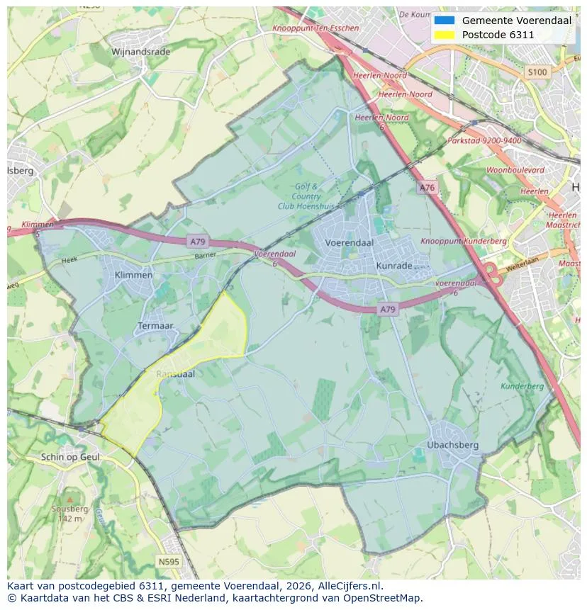 Postcode map for 6311