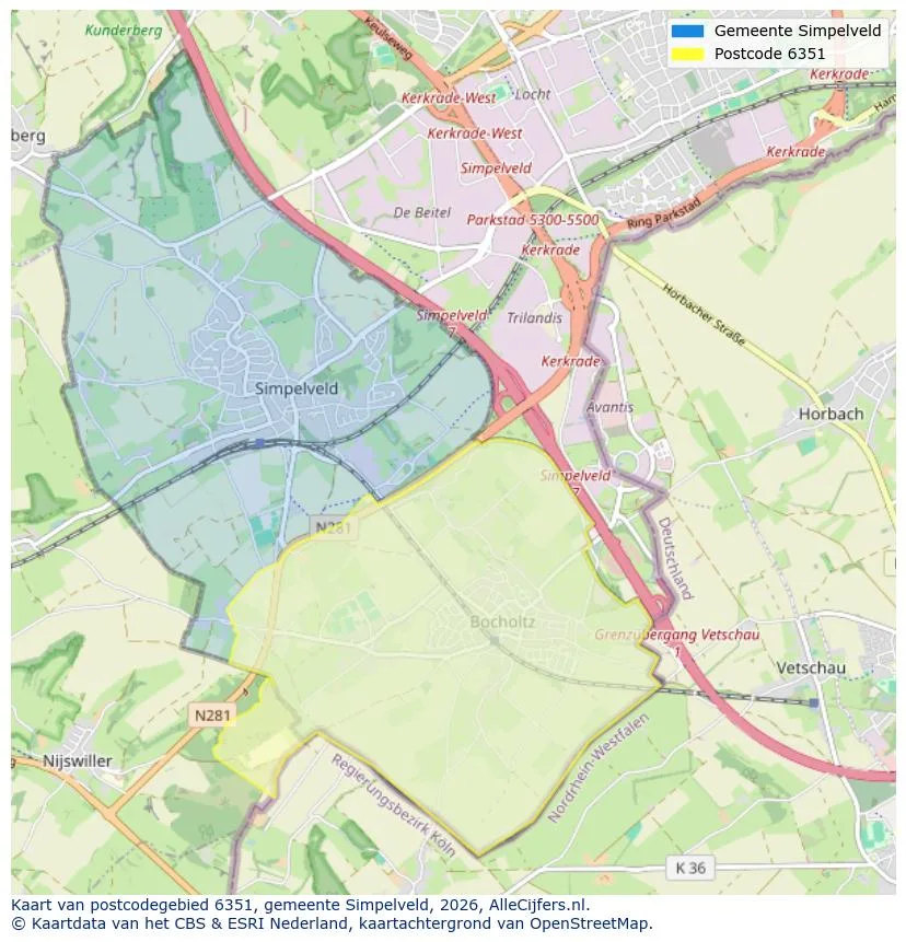 Mapa de códigos postales para 6351