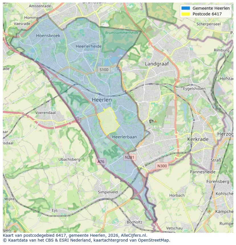 Postcodekaart voor 6417