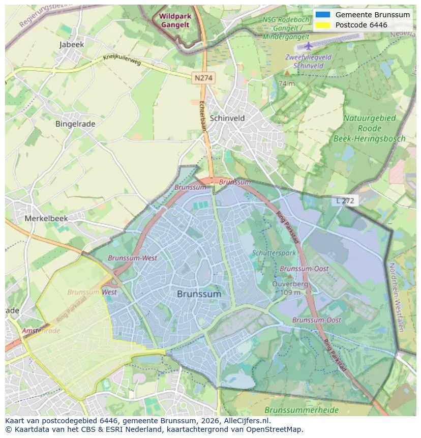 Postcodekaart voor 6446