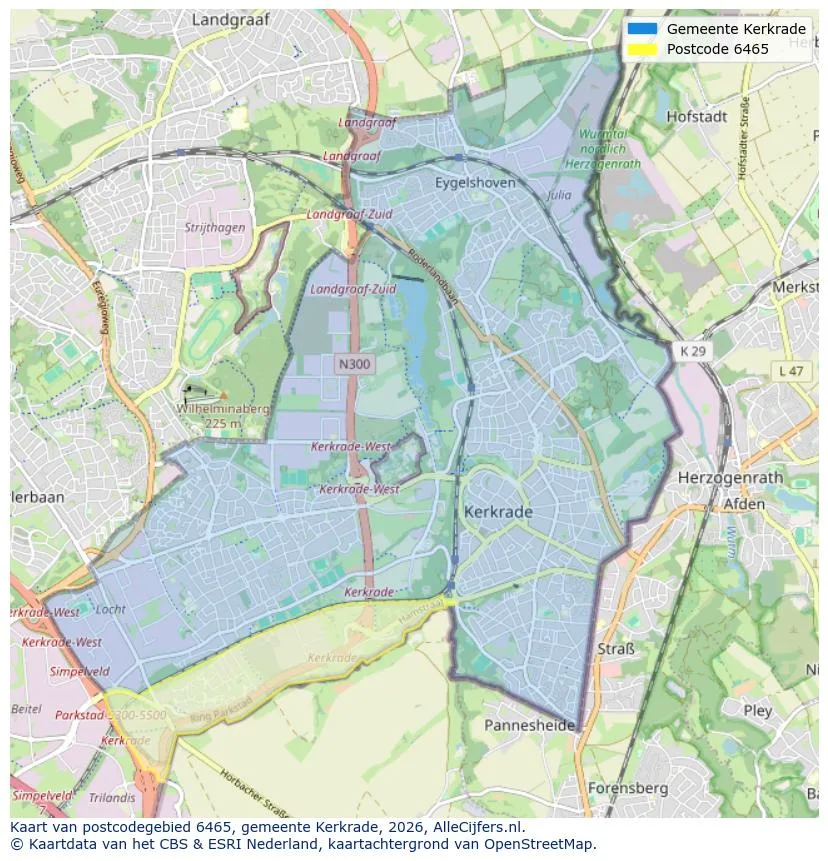 Postcodekaart voor 6465