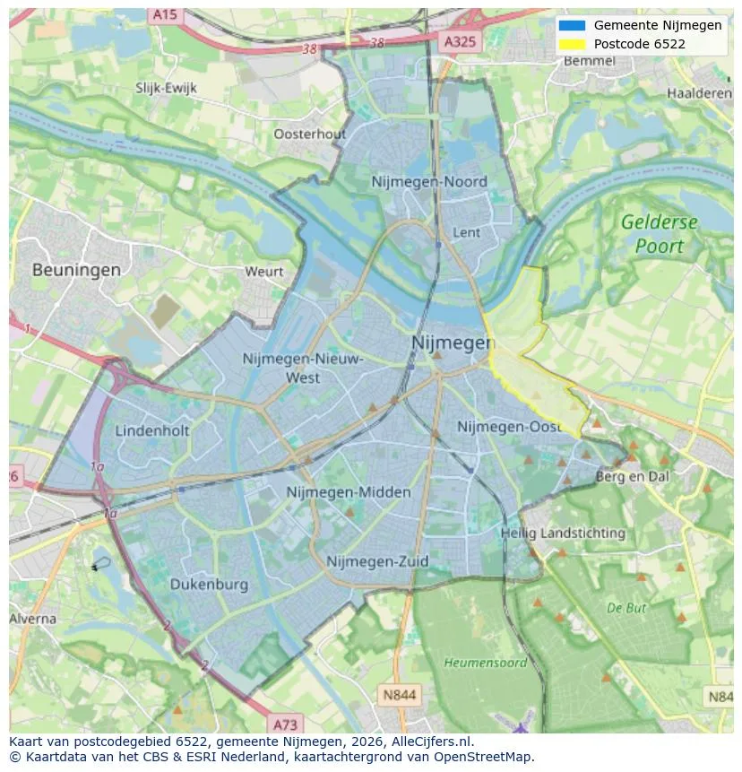 Mapa de códigos postales para 6522