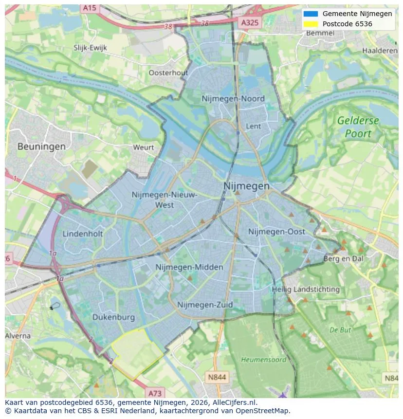 Postcodekaart voor 6536