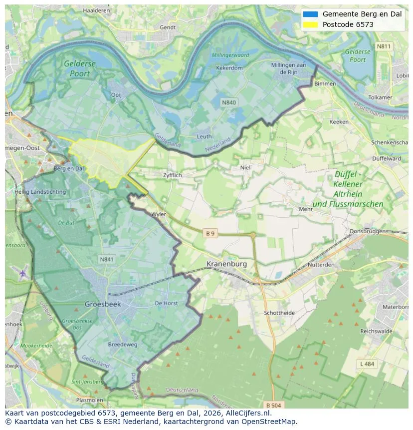 Postcodekaart voor 6573